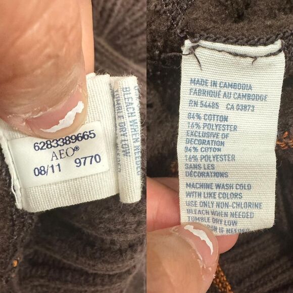 vintage aeo ribbed shawl collar pullover - Picture 8 of 8